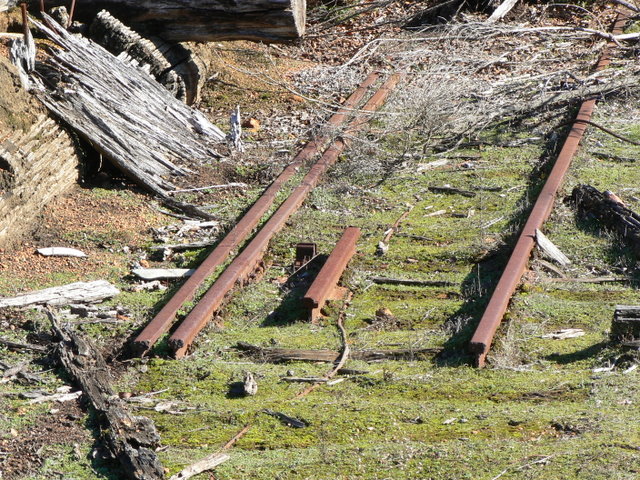 Rusting rails at Donnelly River mill.