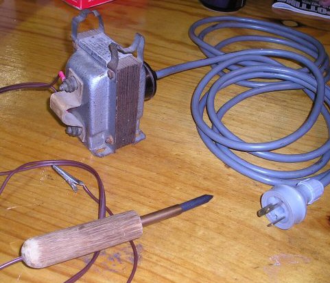 Complete resistance soldering kit.